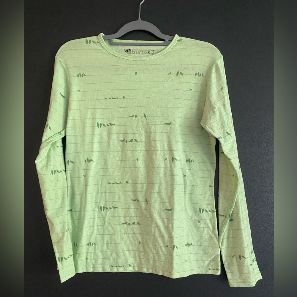 Burton Green Long Sleeve Tees Soft Cotton
